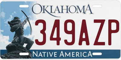 OK license plate 349AZP