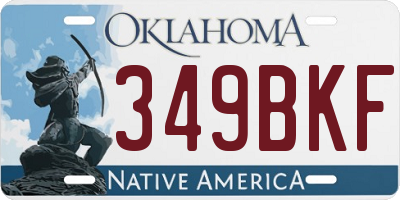 OK license plate 349BKF