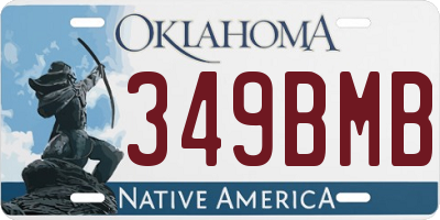 OK license plate 349BMB