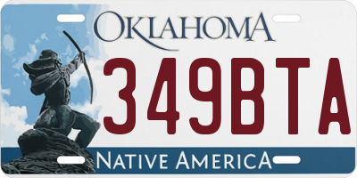OK license plate 349BTA