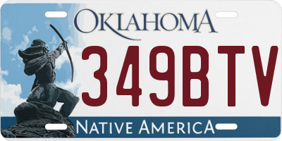 OK license plate 349BTV