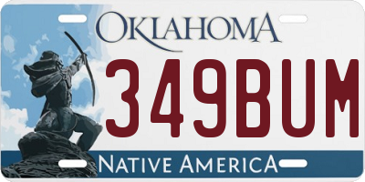 OK license plate 349BUM