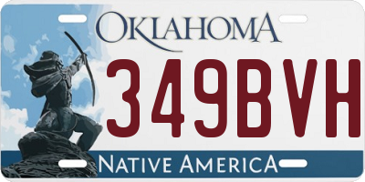 OK license plate 349BVH