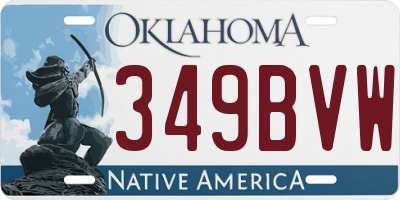 OK license plate 349BVW