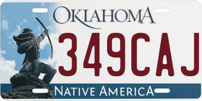 OK license plate 349CAJ