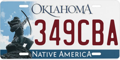 OK license plate 349CBA