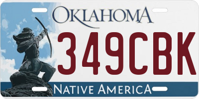 OK license plate 349CBK