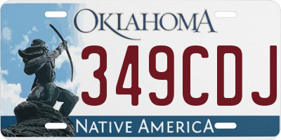 OK license plate 349CDJ