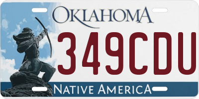 OK license plate 349CDU