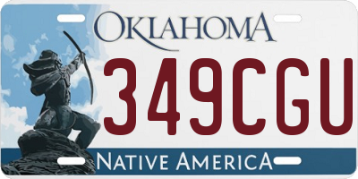 OK license plate 349CGU