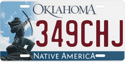 OK license plate 349CHJ