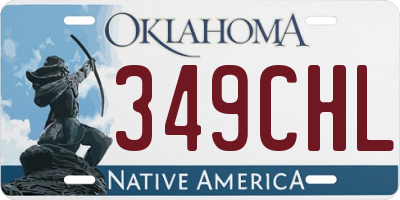 OK license plate 349CHL