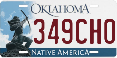 OK license plate 349CHO