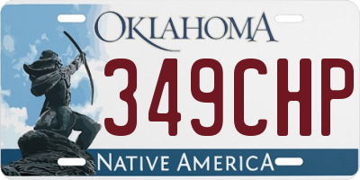 OK license plate 349CHP