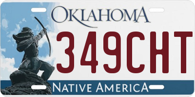 OK license plate 349CHT