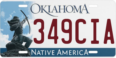 OK license plate 349CIA