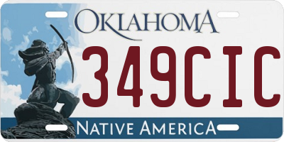 OK license plate 349CIC
