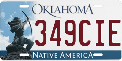 OK license plate 349CIE