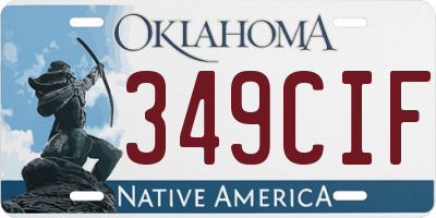 OK license plate 349CIF