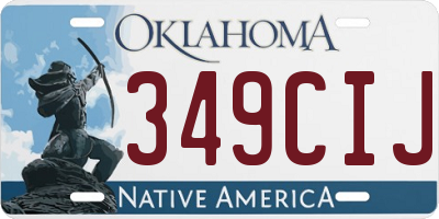 OK license plate 349CIJ