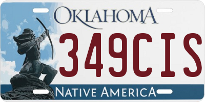 OK license plate 349CIS
