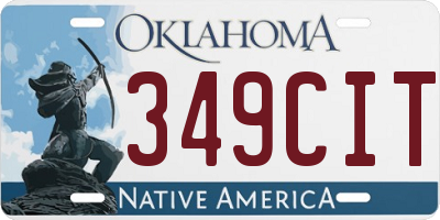 OK license plate 349CIT