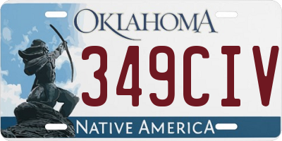 OK license plate 349CIV