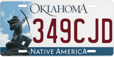 OK license plate 349CJD