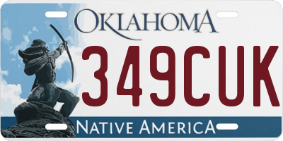OK license plate 349CUK