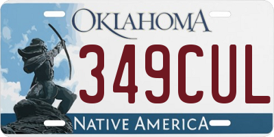 OK license plate 349CUL
