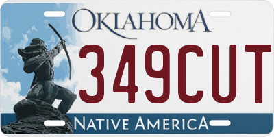 OK license plate 349CUT