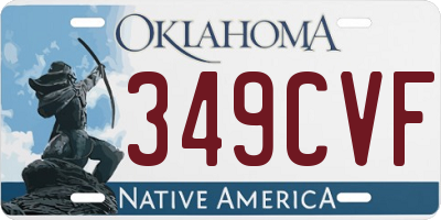 OK license plate 349CVF