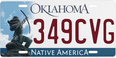 OK license plate 349CVG