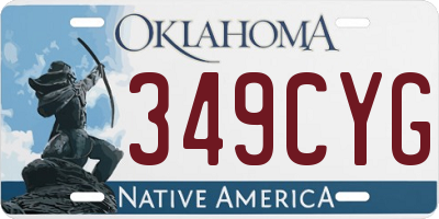 OK license plate 349CYG