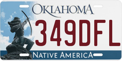 OK license plate 349DFL