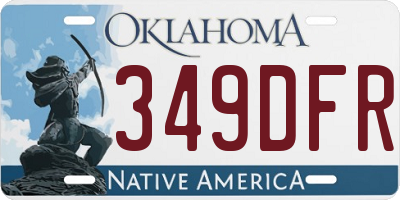OK license plate 349DFR