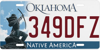 OK license plate 349DFZ