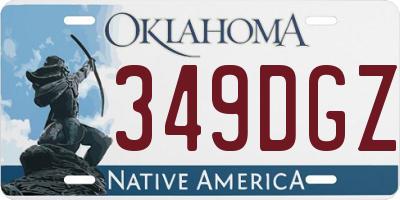OK license plate 349DGZ