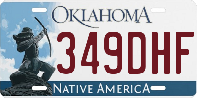 OK license plate 349DHF