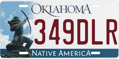 OK license plate 349DLR