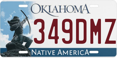 OK license plate 349DMZ