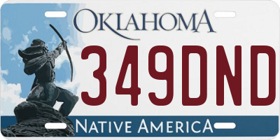 OK license plate 349DND