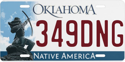 OK license plate 349DNG