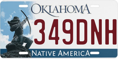 OK license plate 349DNH
