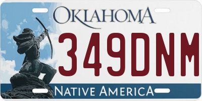 OK license plate 349DNM