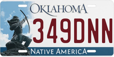 OK license plate 349DNN