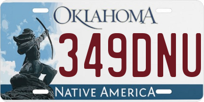 OK license plate 349DNU