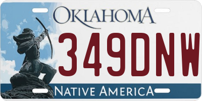 OK license plate 349DNW
