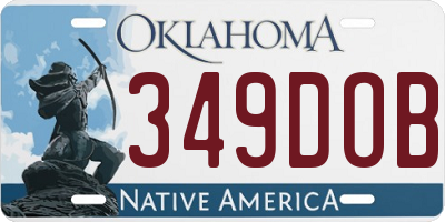 OK license plate 349DOB