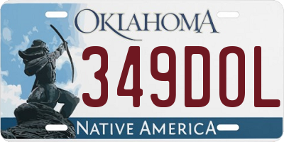 OK license plate 349DOL